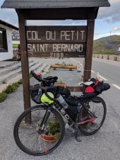 Out of Italy into France ... was a tough climb, and cold descent.